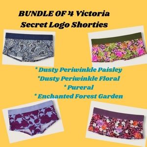 VICTORIA SECRET Bundle of 4 Logo Shorties Size XL